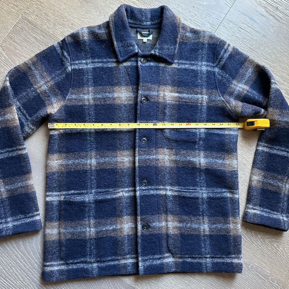 Hartford Men’s Navy Checked Wool Jacket Size L
